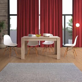 Τραπέζι Τραπεζαρίας DOMUS 135 Sonoma Oak - Λευκό 135x81x75εκ. 135x81x75 εκ.