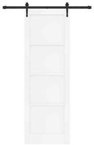vidaXL Συρόμενη Πόρτα Χειροκίνητος Λευκό 78 x 232 cm Μασίφ ξύλο πεύκου