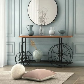 Κονσόλα Bike χρώμα μαύρο-καρυδί 148x28x85εκ 148x85x28 εκ.