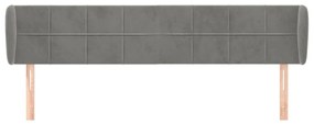 Κεφαλάρι με Πτερύγια Ανοιχτό Γκρι 183x23x78/88 εκ. Βελούδινο 3117204