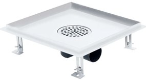 vidaXL Σιφόνι Ντουζιέρας με Αυλάκια 25 x 25 εκ. από Ανοξείδωτο Ατσάλι