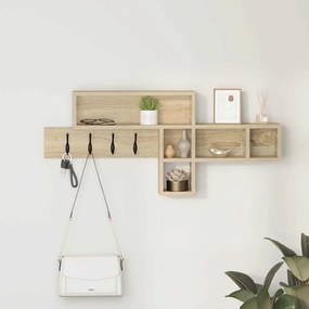 vidaXL Τοίχου Κρεμάστρα με ράφι Sonoma Δρυς 100 x 12 x 43.5 εκ
