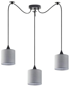 Φωτιστικό Οροφής Κρεμαστό Adept 77-9016 40x40x300 3xE27 60W Grey Homelighting Fabric