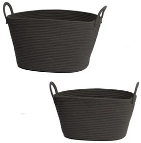 Artekko Lorne Καλάθια Πλεκτά Ανθρακί (58x38x37)cm Σετ/2 Artekko 40690-GRAY
