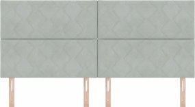 vidaXL Κεφαλάρι Ανοιχτό γκρι 200 cm Βελούδο