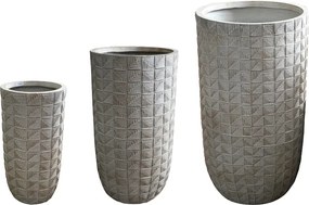 Κασπώ Kallena pakoworld σετ 3τεμ κεραμικό σε γκρι-μπεζ απόχρωση