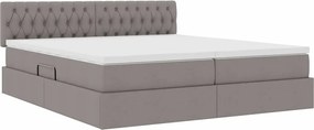 vidaXL Κρεβάτι Αποθήκης με στρώμα Taupe 200 x 200 cm Τεχνητό Δέρμα