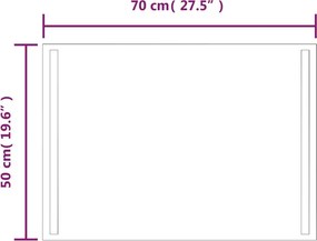 vidaXL Καθρέφτης Μπάνιου με LED 50 x 70 εκ.