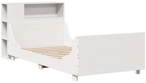 vidaXL Σκελετός Κρεβατιού Χωρίς Στρώμα Λευκό 100x200 εκ. Μασίφ Πεύκο