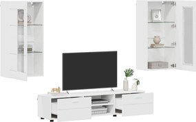 vidaXL Σετ επίπλου τηλεόρασης FLORIN 3 pcs Λευκό Επεξεργασμένο ξύλο
