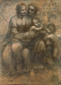 Αναπαραγωγή The Virgin and Child with Saint Anne, and the Infant Saint John the Baptist, Leonardo da Vinci
