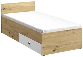 Κρεβάτι Akron M113, Μονόκλινο, Ανοιχτό καφέ, 90x200, Πλαστικοποιημένη μοριοσανίδα, Τάβλες για Κρεβάτι, 94x204x72cm, 62 kg | Epipla1.gr