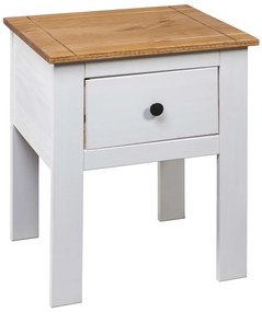vidaXL Κομοδίνο Λευκό 46x40x57 εκ. από Ξύλο Πεύκου Σειρά Panama