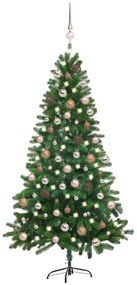 vidaXL Χριστουγεννιάτικο Δέντρο Τεχνητό με LED & Μπάλες Πράσινο 150 εκ