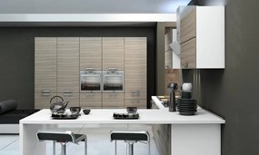 Intrahome Σύνθεση Έπιπλο Κουζίνας ΛΕΥΚΟ SONOMA ΟΑΚ φορμάικα υψηλής πίεσης 06-59554521 με blum μεντεσεδες και συρτάρια 10 ΜΕΤΡΑ ΤΡΕΧΟΝ