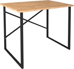 Γραφείο εργασίας Rilke Megapap χρώμα μαύρο - pine oak 90x60x75εκ.