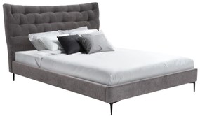 Επενδυμένο κρεβάτι JILL Διπλό Γκρί Ύφασμα 160x200εκ 195x226x108 εκ.