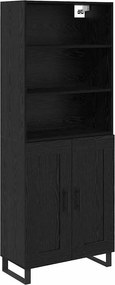 vidaXL Highboard με συρτάρι 2 pcs Μαύρη Οξυά Επεξεργασμένο ξύλο