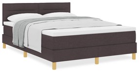 vidaXL Κρεβάτι με Στρώμα Σκούρο Καφέ 140x190 εκ. Ύφασμα