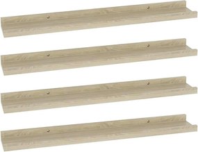 vidaXL Ράφια Τοίχου 4 τεμ. Sonoma Δρυς 60 x 9 x 3 εκ.