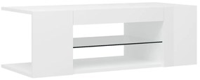 vidaXL Έπιπλο Τηλεόρασης με LED Γυαλιστερό Λευκό 90x39x30 εκ.