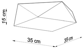 Sollux Φωτιστικό οροφής Hexa 2,PVC,2xE27/60w