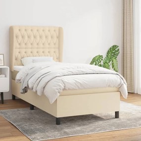 ΚΡΕΒΑΤΙ BOXSPRING ΜΕ ΣΤΡΩΜΑ ΚΡΕΜ 90X200 ΕΚ.ΥΦΑΣΜΑΤΙΝΟ 3128178