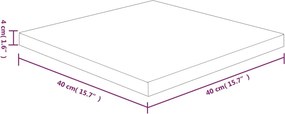 vidaXL Επιφάνεια Τραπεζιού Τετράγωνη 40x40x4 εκ. Μασίφ Ξύλο Δρυς