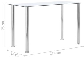 Τραπεζαρία Διάφανη 120 x 60 x 75 εκ. από Ψημένο Γυαλί - Διαφανές