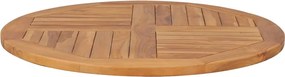vidaXL Επιφάνεια Τραπεζιού Στρογγυλή 2,5 εκ. 80 εκ. Μασίφ Ξύλο Teak