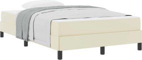 vidaXL Σκελετός Κρεβατιού με στρώμα Κρεμ 120 x 200 cm ύφασμα