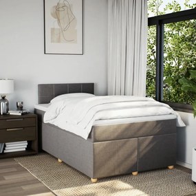 Κρεβάτι Boxspring με Στρώμα Taupe 120x190 εκ. Υφασμάτινο - Μπεζ-Γκρι