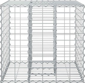 vidaXL Ανασηκωμένο κρεβάτι gabion Ασημί