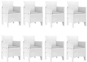 vidaXL Σέτ φαγητού για κήπο 9 pcs Ανοιχτό γκρι Rattan Polt