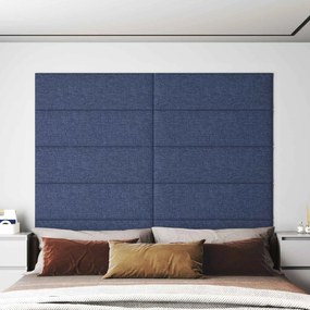 vidaXL Κεφαλάρι Τοίχου 12 pcs 90 x 30 cm Μπλε ύφασμα