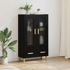Highboard Μαύρη Οξυά 70 x 31 x 115 εκ Επεξεργασμένο ξύλο