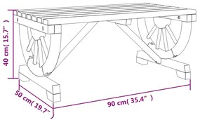 Τραπεζάκι Σαλονιού Κήπου 90 x 50 x 40 εκ. από Μασίφ Ξύλο Ελάτης - Καφέ