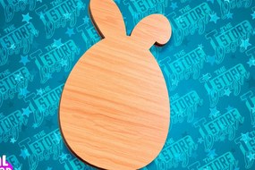 Intra απο ξύλο plywood  Χρώμα wenge 3mm-4mm πάχος - Πασχαλινές σανίδες κοπής | Κόψιμο με λέιζερ λαγουδάκι Δίασταση 15x15 cm INTRAFABR-106109903