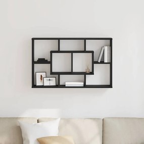 vidaXL Ράφι Τοίχου Μαύρη Οξυά 85 x 16 x 52,5 εκ Επεξεργασμένο Ξύλο