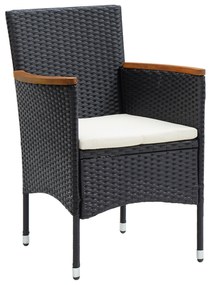 vidaXL Σετ κήπου 5 κομματιών  Μαύρο Poly Rattan