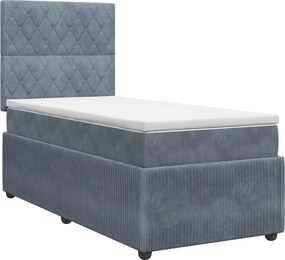 vidaXL Κρεβάτι box spring με στρώμα Σκούρο Γκρι 80 x 200 cm Βελούδο