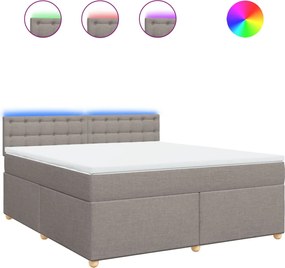 vidaXL Κρεβάτι Boxspring με Στρώμα Taupe 180x200 εκ. Υφασμάτινο