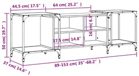 Έπιπλο Τηλεόρασης Καπνιστή Δρυς 153 x 37 x 50 εκ. Επεξεργ. Ξύλο - Καφέ