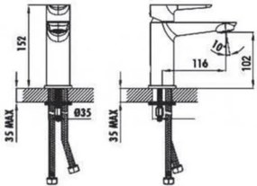 Tema Roma 61030-1N – Μπαταρία Νιπτήρα Black Matt