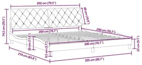 Πλαίσιο Κρεβατιού με Κεφαλάρι Μπλε 200x200 εκ. Βελούδινο - Μπλε