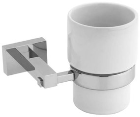 Ποτηροθήκη Siluetta 43-0258 Chrome-White Gloria Porcelain,Metal