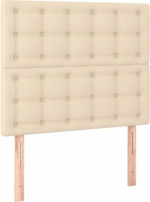 vidaXL Κρεβάτι Boxspring με Στρώμα &amp; LED Κρεμ 100x200 εκ. Υφασμάτινο
