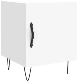 vidaXL Κομοδίνο Λευκό 40 x 40 x 50 εκ. από Επεξεργασμένο Ξύλο