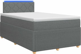 vidaXL Κρεβάτι box spring με στρώμα Σκούρο Γκρι 120 x 190 cm Ύφασμα