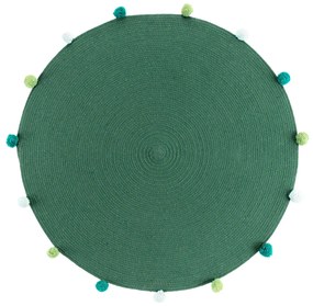 Παιδικό Στρογγυλό Πατάκι (Φ90) L-C PompomParty Vert 1609495